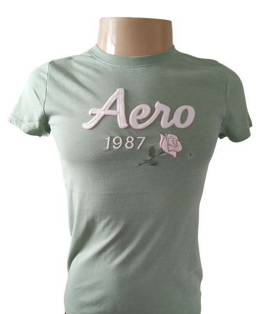 Camiseta Manga Curta Feminino Bordada Aeropostale