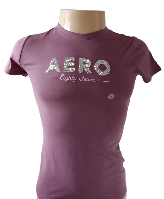 Camiseta Manga Curta Feminino Bordada Aeropostale